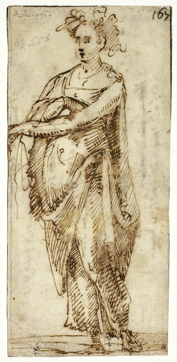 Figur af en kvinde i fuld længde af Unknown Sienese