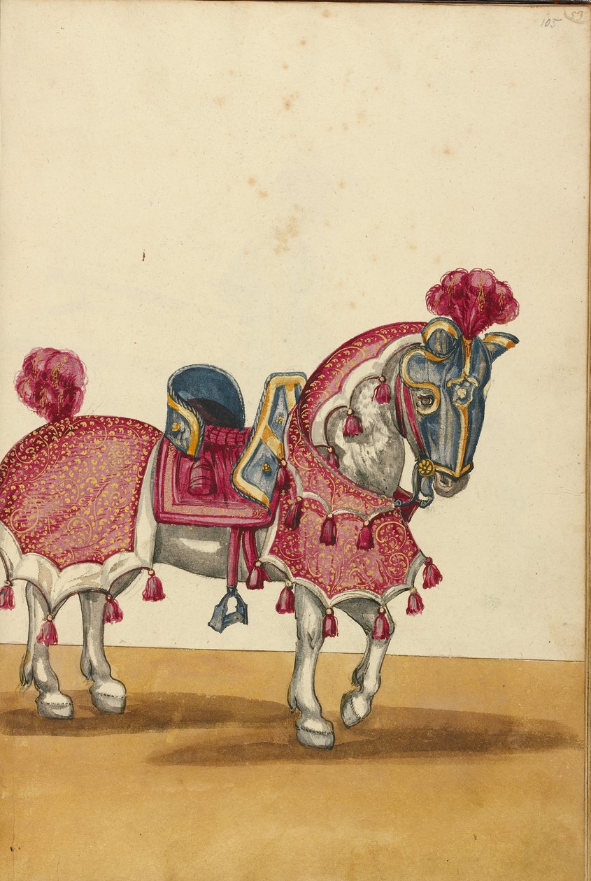 En hest i rustning af Unknown artist