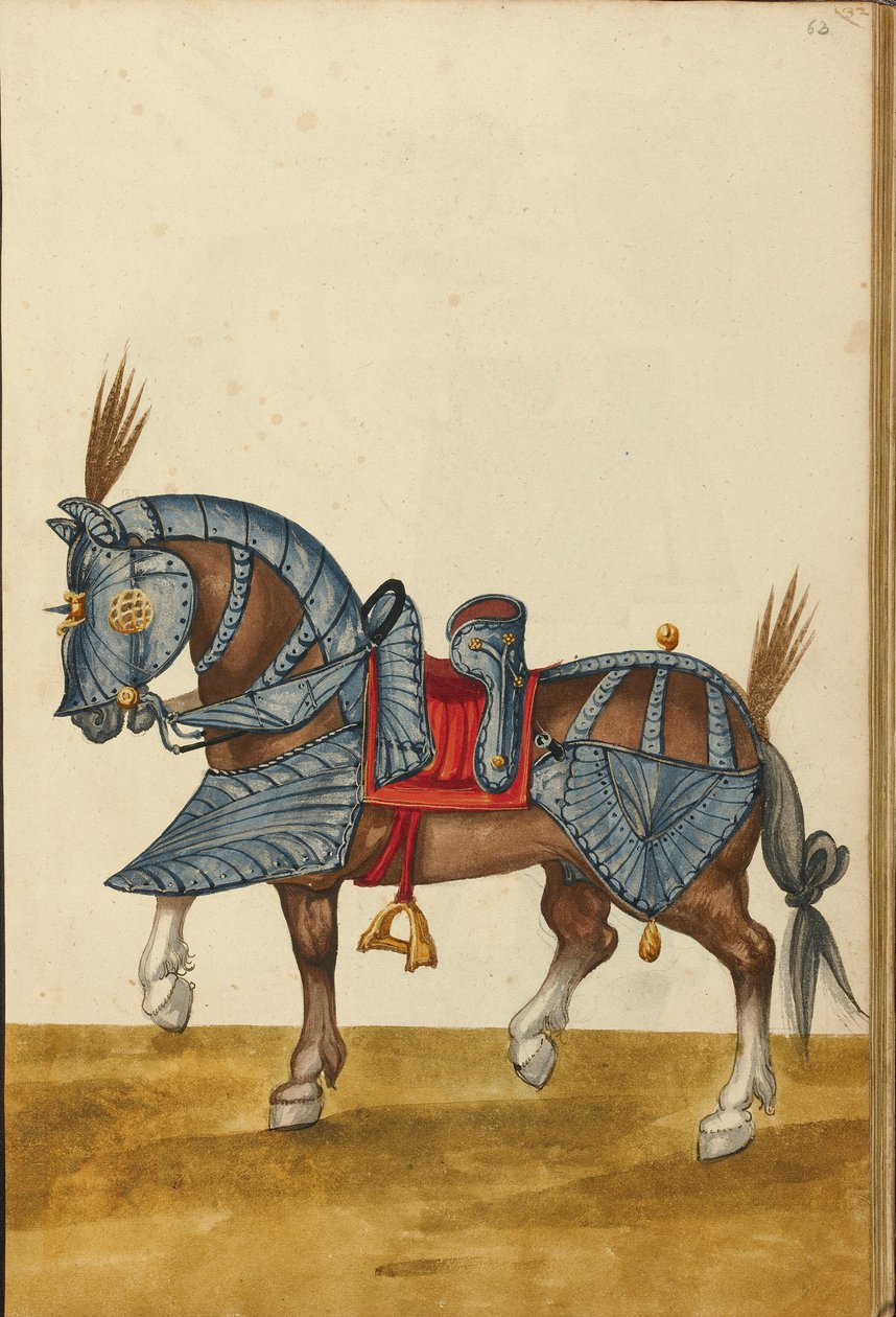 En hest i rustning af Unknown artist