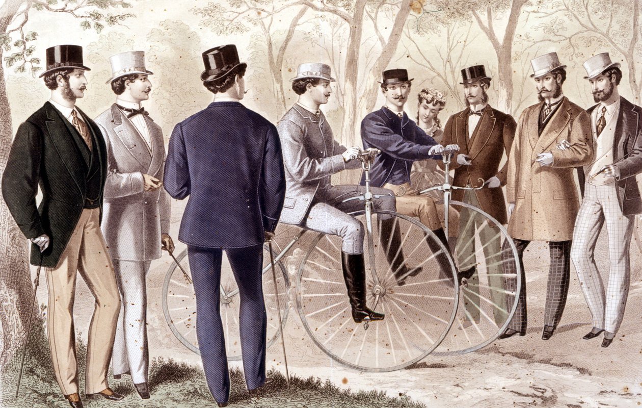 Cykeltur. Gravering. 1870. af Unknown artist