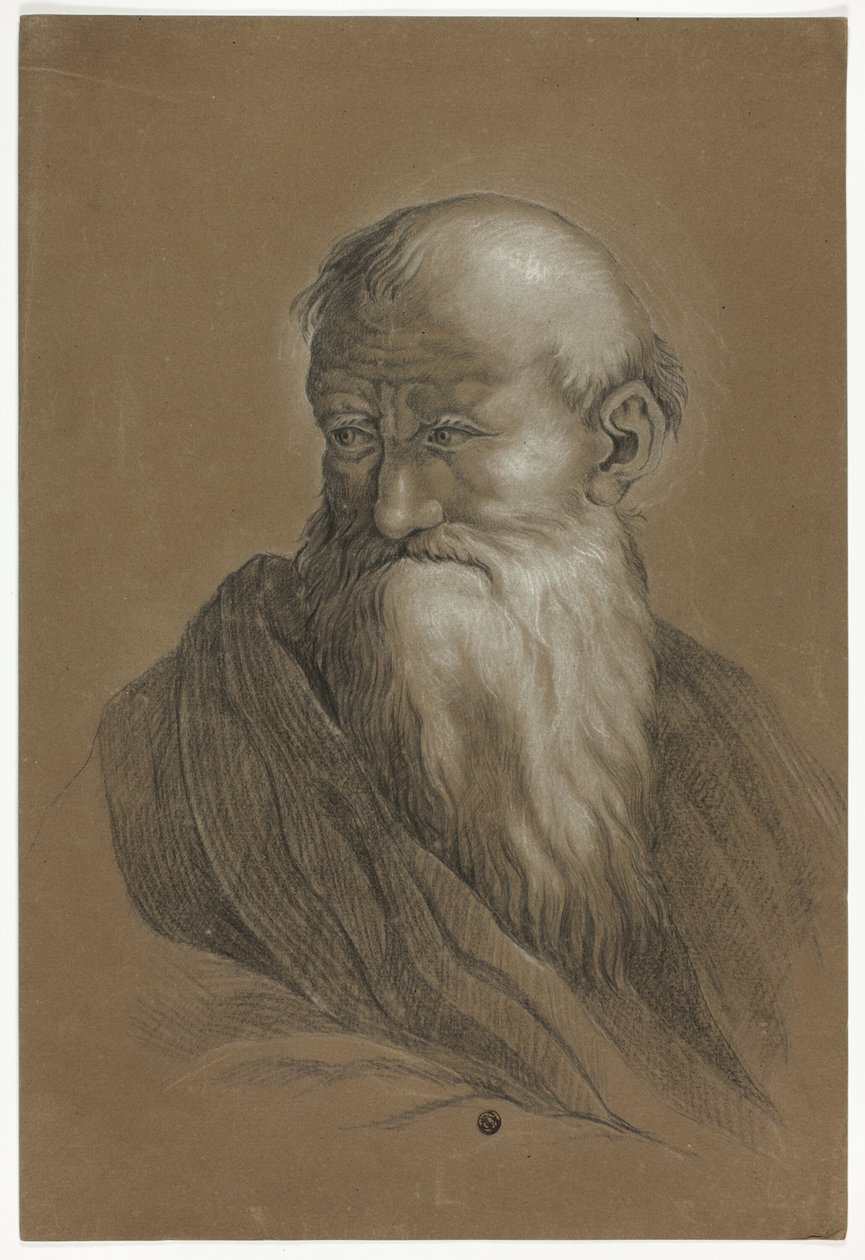 Buste af skægget gammel mand af Unknown artist