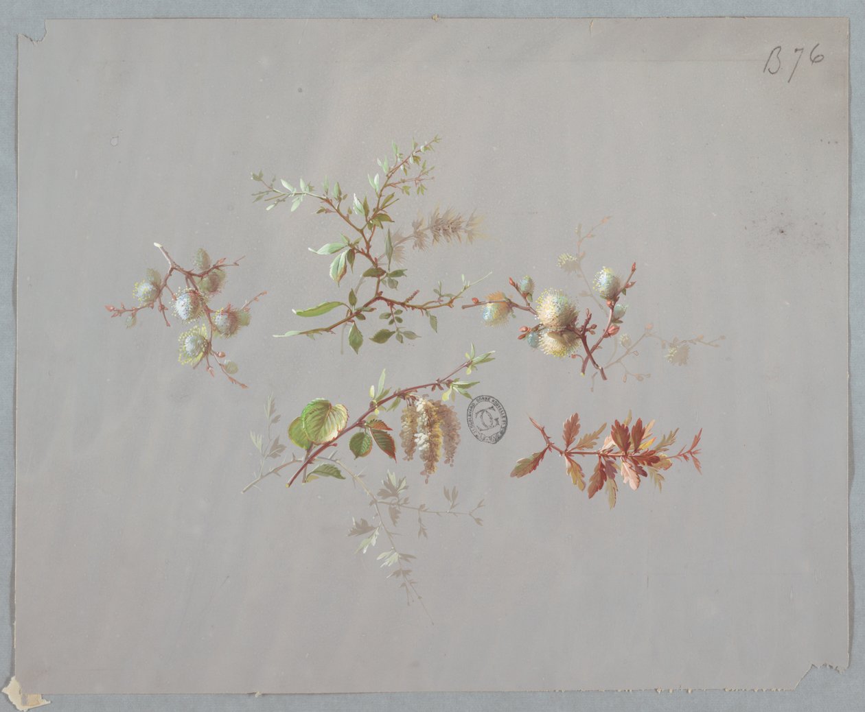 Design til tapet og tekstiler: Blomster af Unknown artist