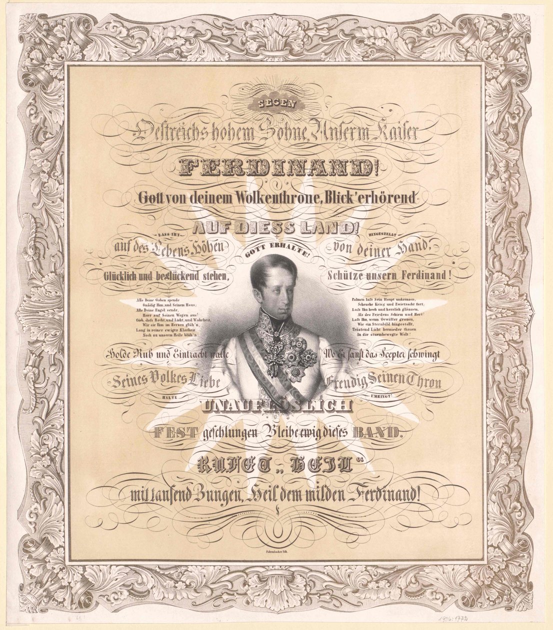 Kejser af Østrig Ferdinand I (print) af Unknown artist