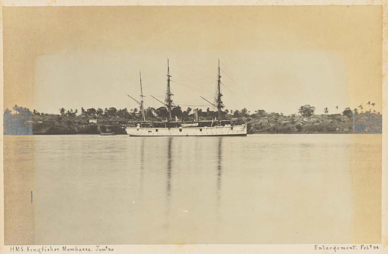 HMS Kingfisher. Mombassa. af Unknown artist