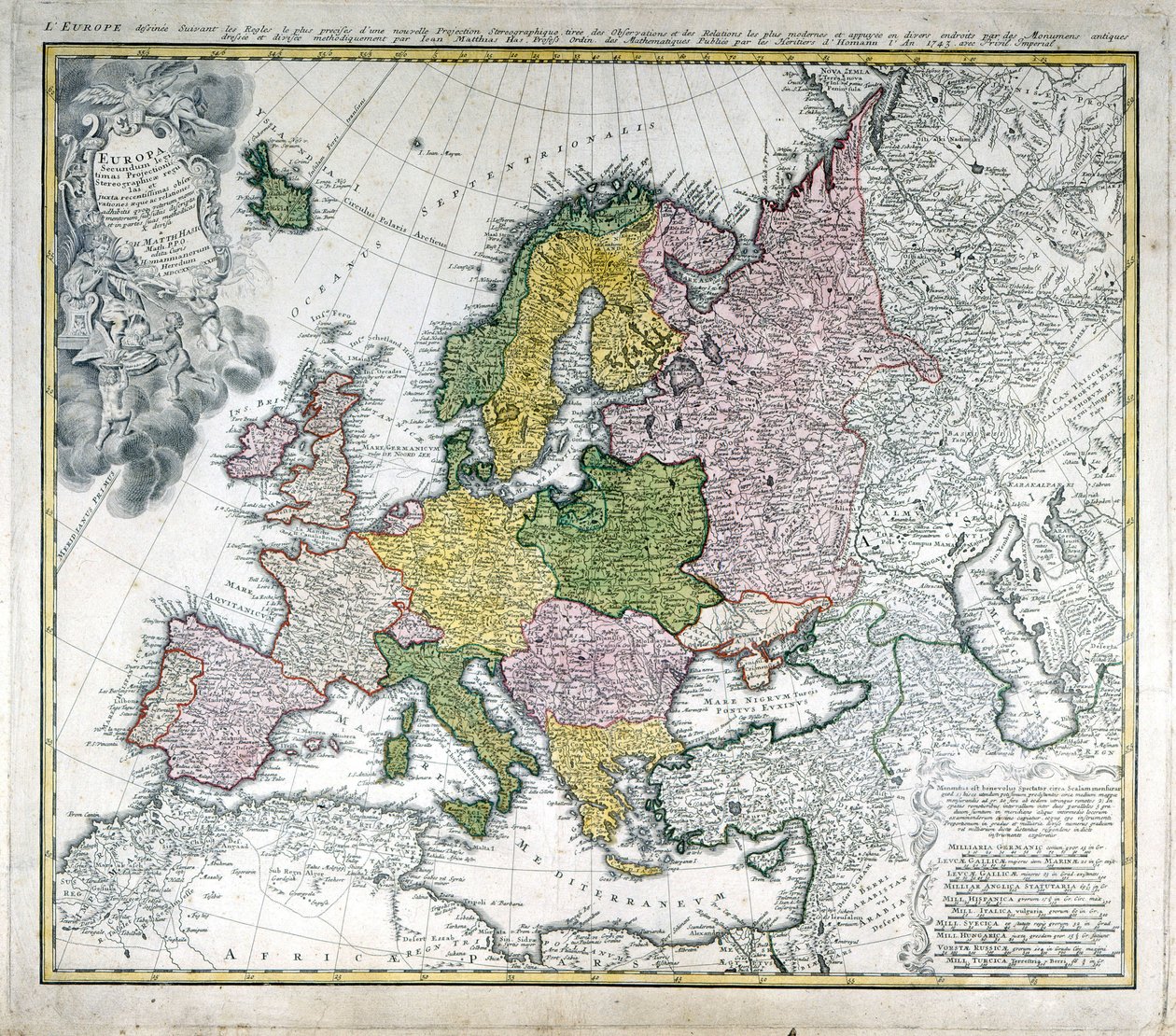 Kort over Europa i 1743. af Unknown artist