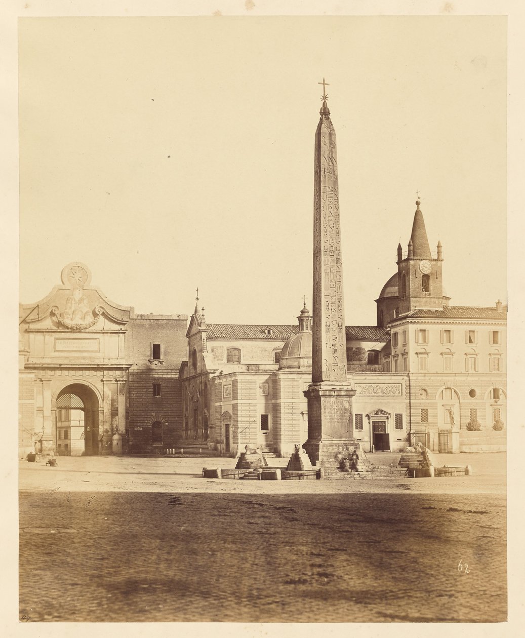 [Obelisk på Piazza del Popolo]. af Unknown artist