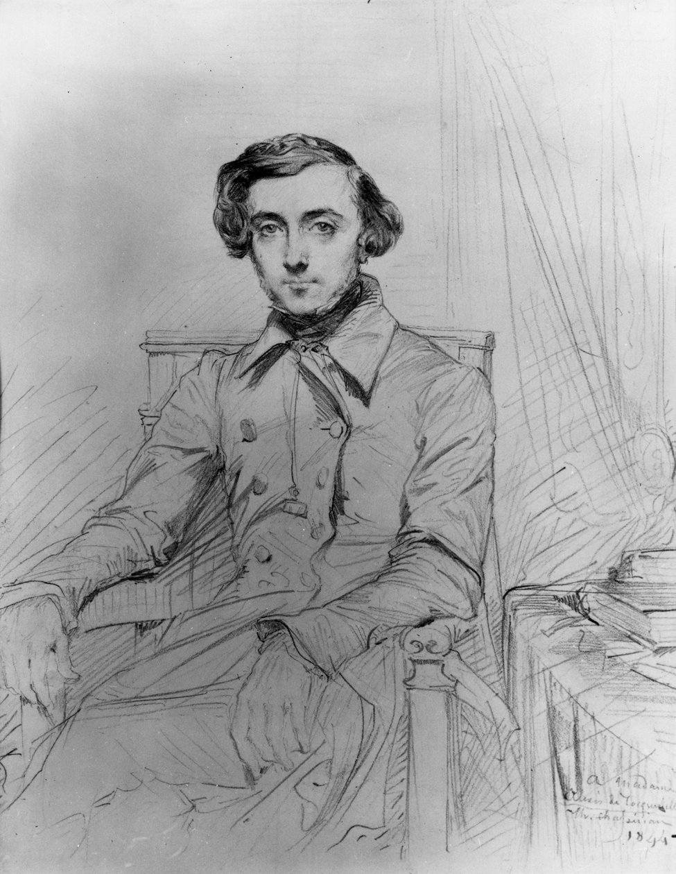 Portræt af Alexis de Tocqueville (1805-1859). af Unknown artist