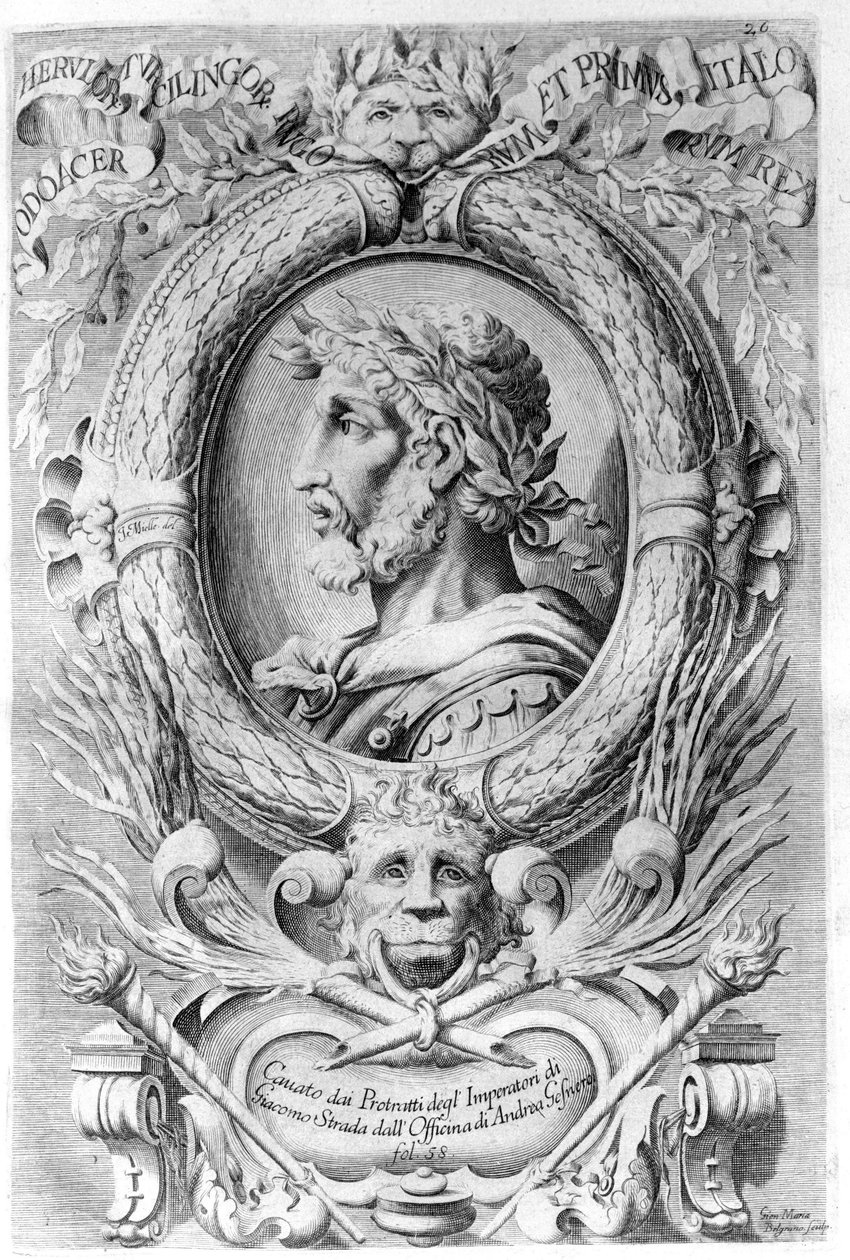 Portræt af Odoacre (433 - 493). af Unknown artist