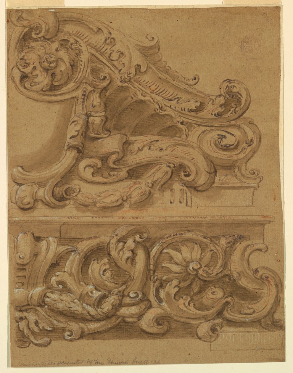 Projekt for en Entablatur og Pediment af Unknown artist