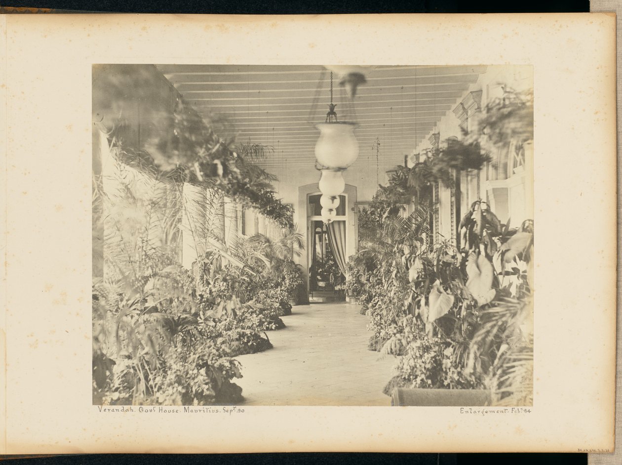 Veranda. Regeringens hus. Maurituis. af Unknown artist