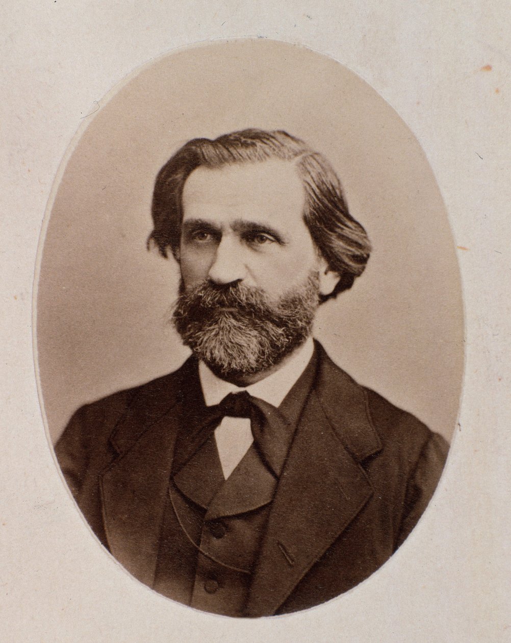 Portræt af Giuseppe Verdi (s/h foto) af Unknown photographer