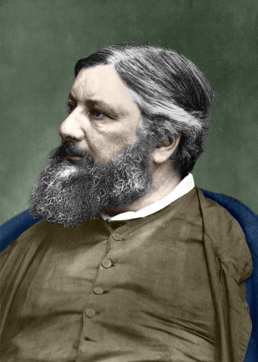 Portræt af Gustave Courbet (1819-1877). af Unknown photographer