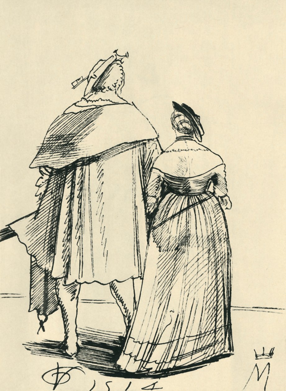 Par ude at gå, 1514, 1943. af Urs Graf