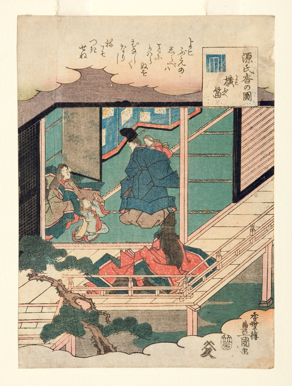 Fløjten (Yokobue), ca.1845 (træsnit) af Utagawa Kunisada