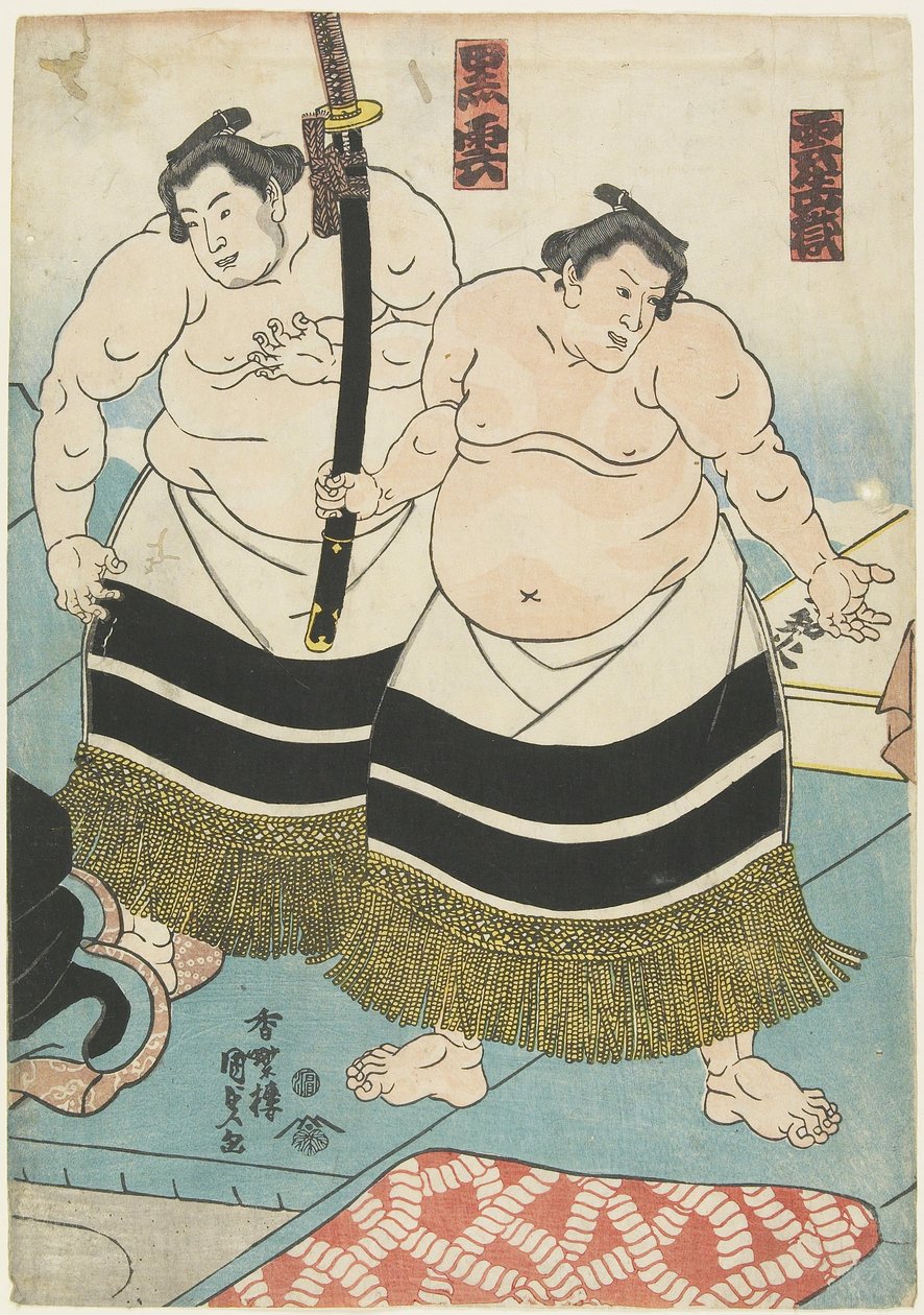 Te Wre sters Unjo_only And Kurokumo, 1843-1847 af Utagawa Kunisada