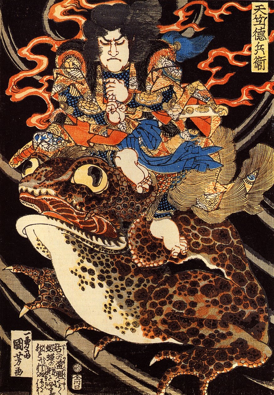 Tenjiku Tokubei Rijin g En regning t padde af Utagawa Kuniyoshi