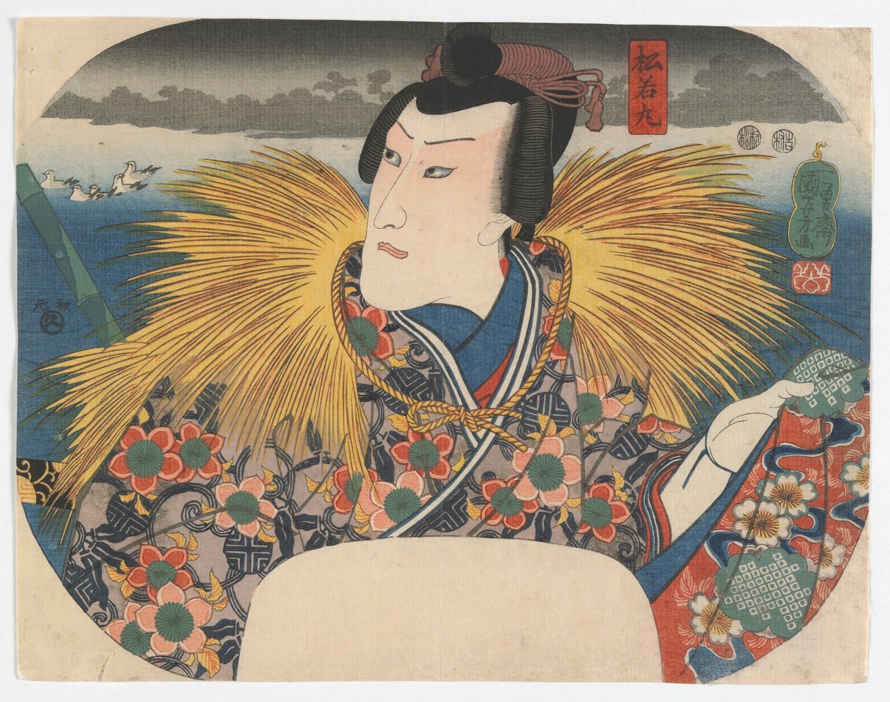 Skuespilleren Ichikawa Danjuro VIII som Matsuwakamaru, Edo-periode, 1847 (træblok i farver) af Utagawa Kuniyoshi