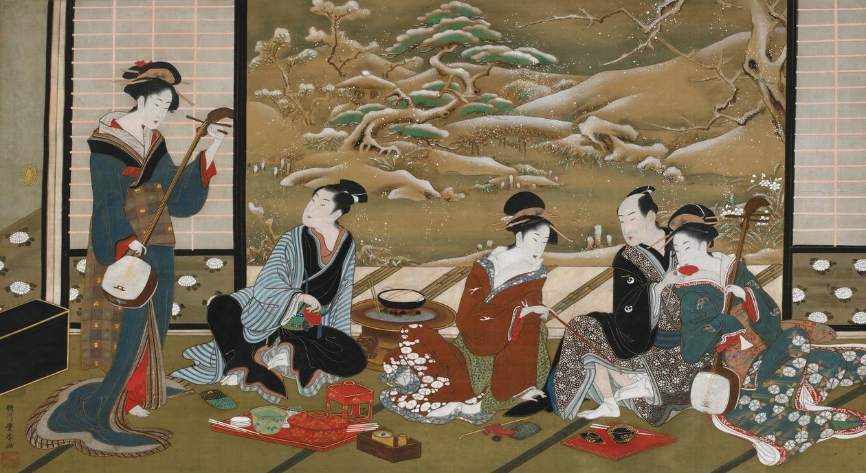 En vinterfest af Utagawa Toyoharu