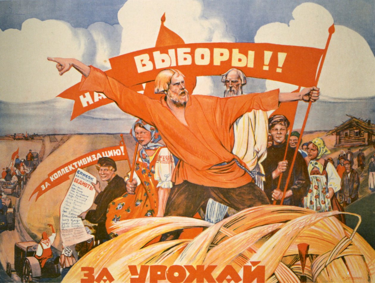 Russisk propaganda plakat af V. Kostianitsyn