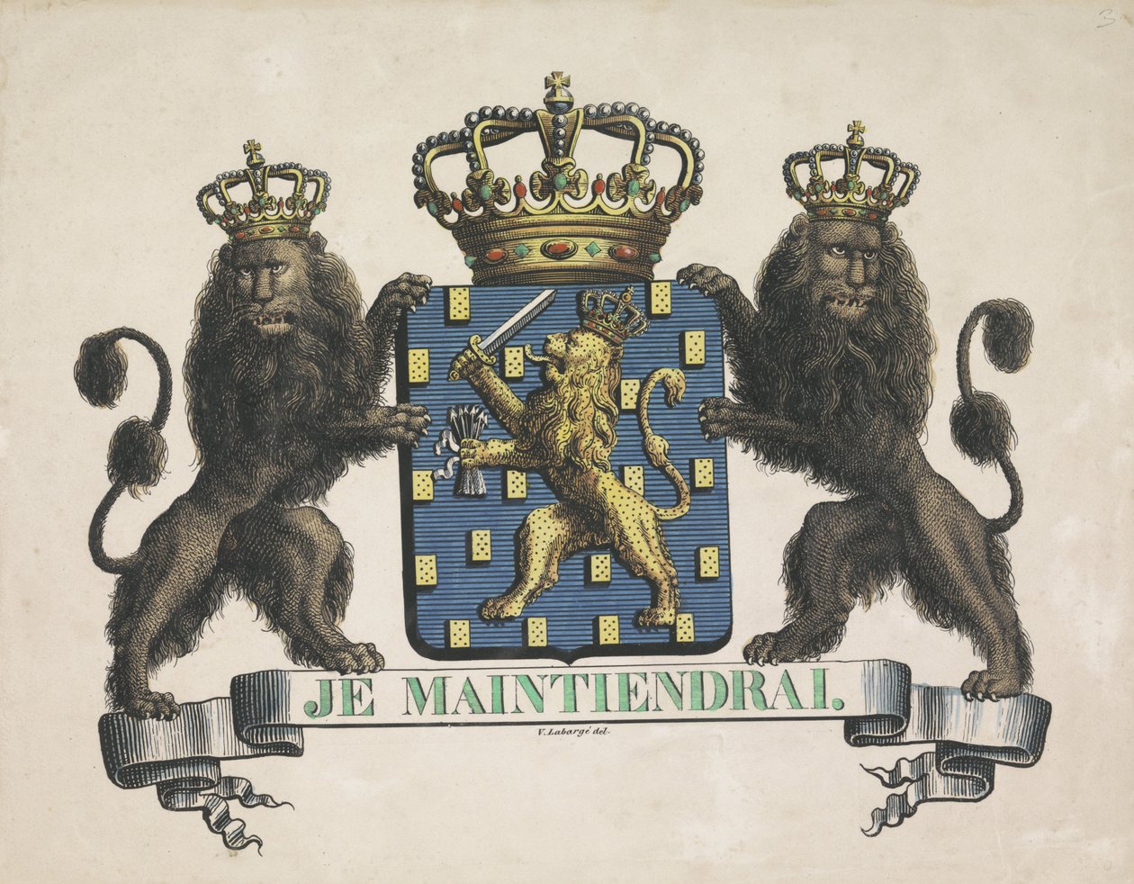 Kongeriget Nederlandenes våbenskjold, 1815 af V. Labargé