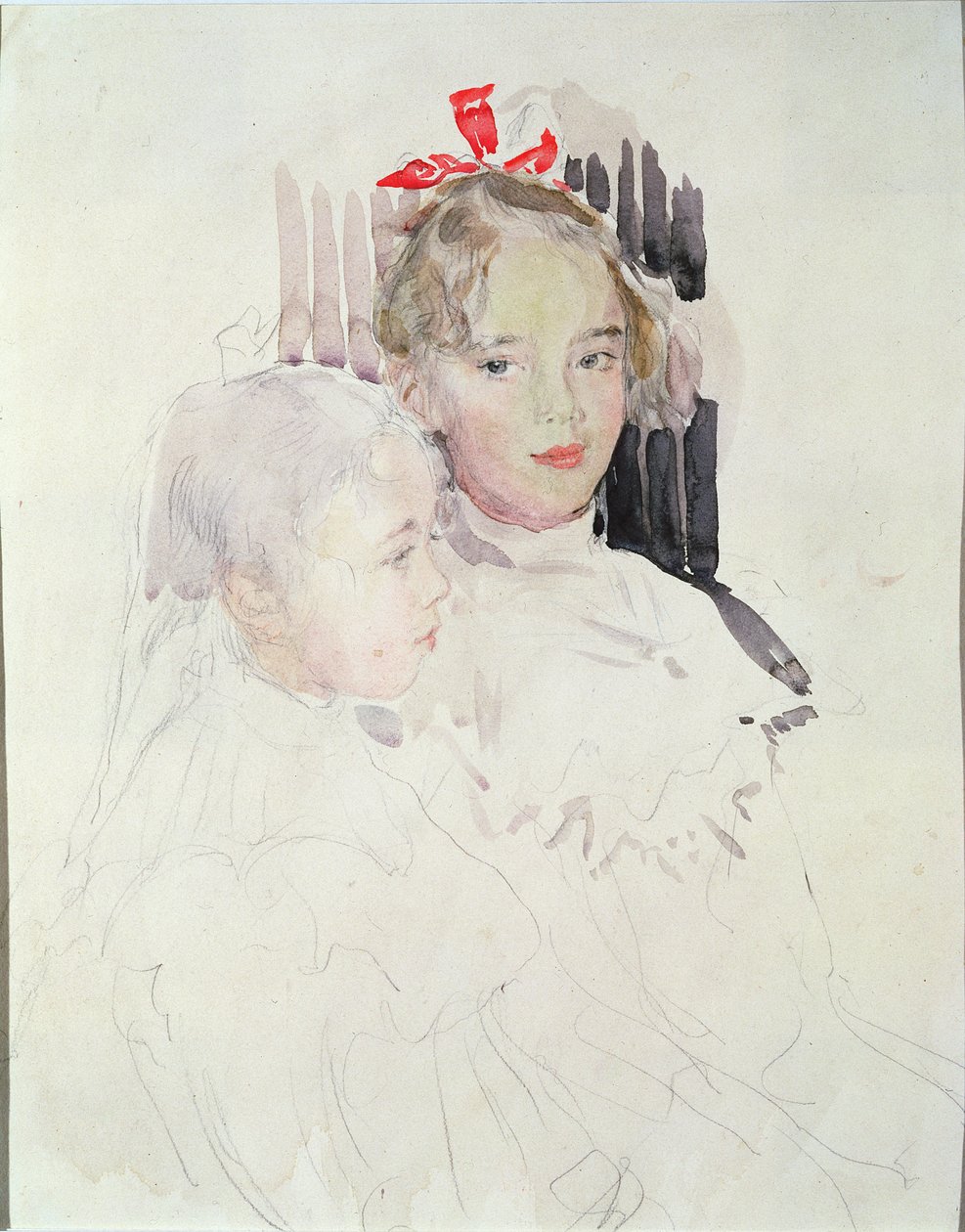 The Botkin Children (wc og blyant på papir) af Valentin Aleksandrovich Serov