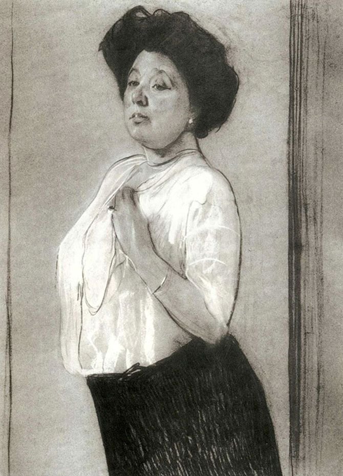 Portræt af Nadezhda Lamanovan: n af Valentin Aleksandrovich Serov