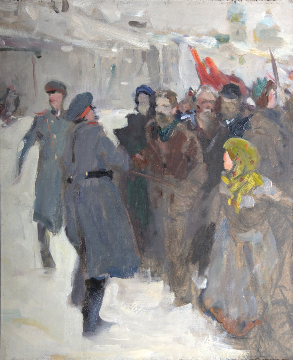Revolutionær demonstration, 1906 af Valentin Aleksandrovich Serov