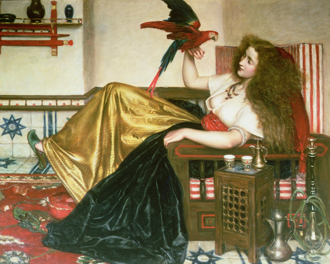 The Lady of the Tootni-Nameh eller The Legend of the Papegøje af Valentine Cameron Prinsep
