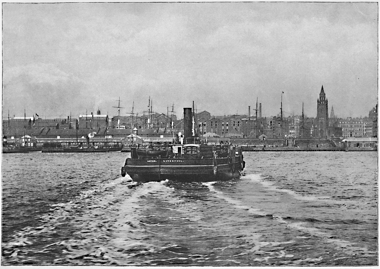 Liverpool, fra Mersey, c1896 af Valentine and Sons Ltd