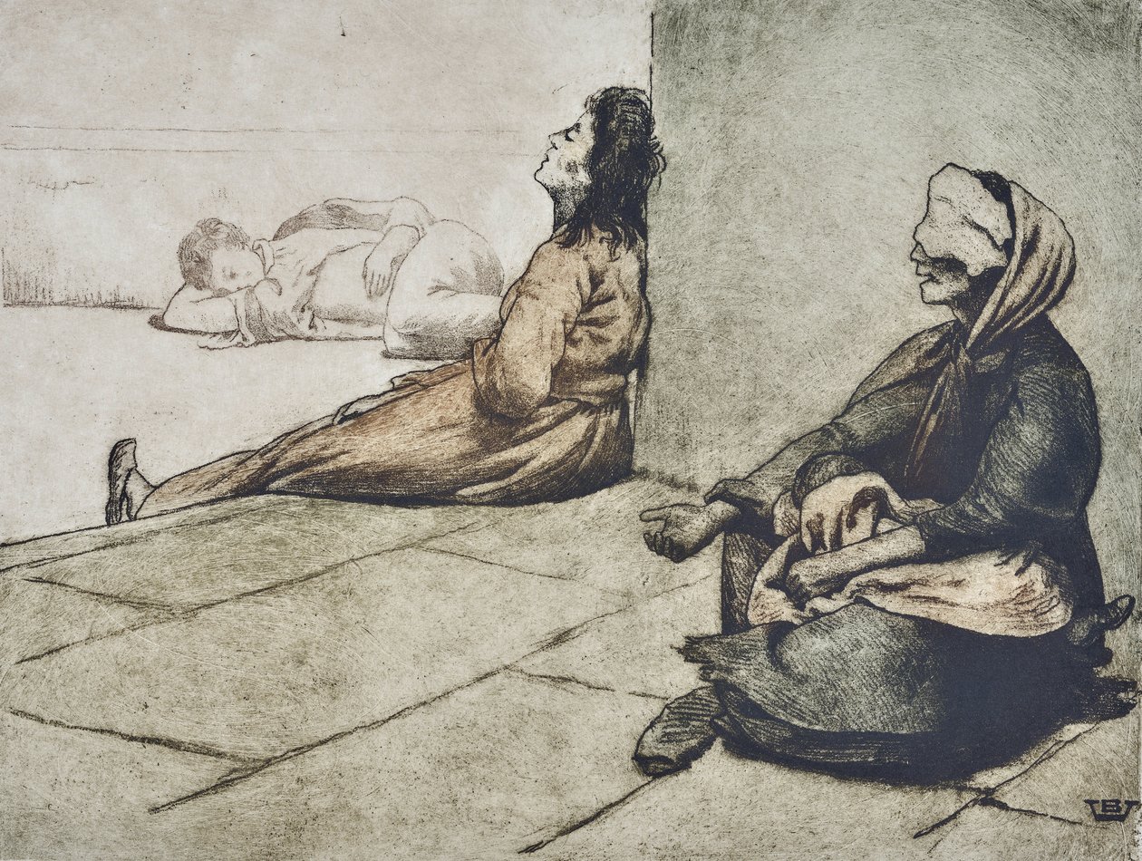 Napolitanske tiggere (tegning) af Valère Bernard