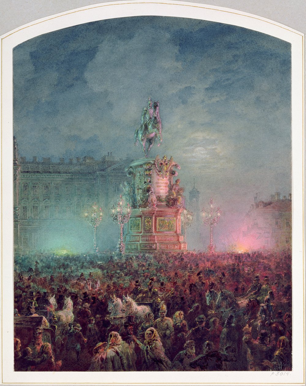 Afsløringen af Nicholas I-mindesmærket i St. Petersborg, 1857 af Vasili Semenovich Sadovnikov
