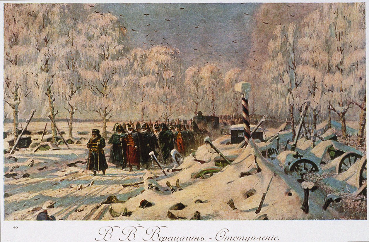 Det franske tilbagetog fra Moskva i oktober 1812, ca. 1888-95 af Vasili Vasilievich Vereshchagin