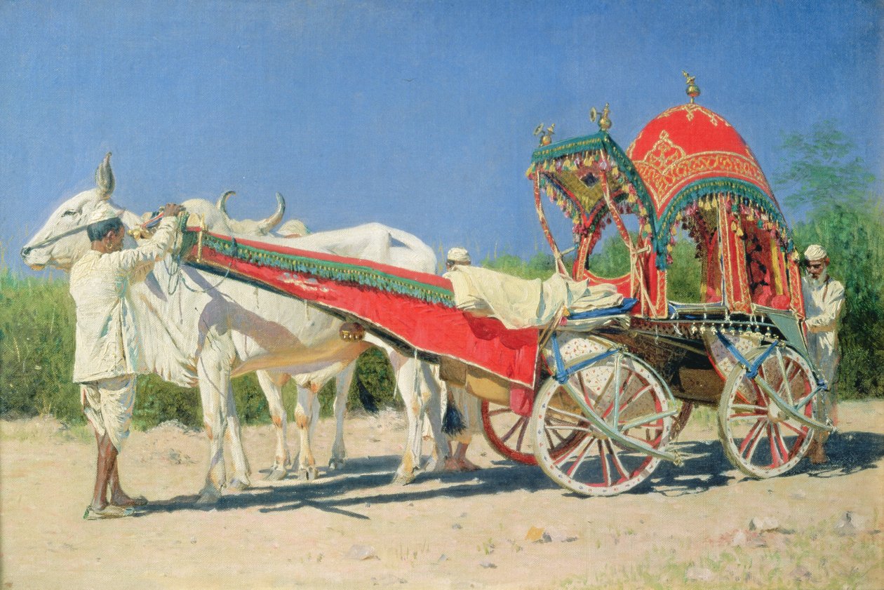 En rig mands køretøj i Delhi, 1874-76 af Vasili Vasilievich Vereshchagin