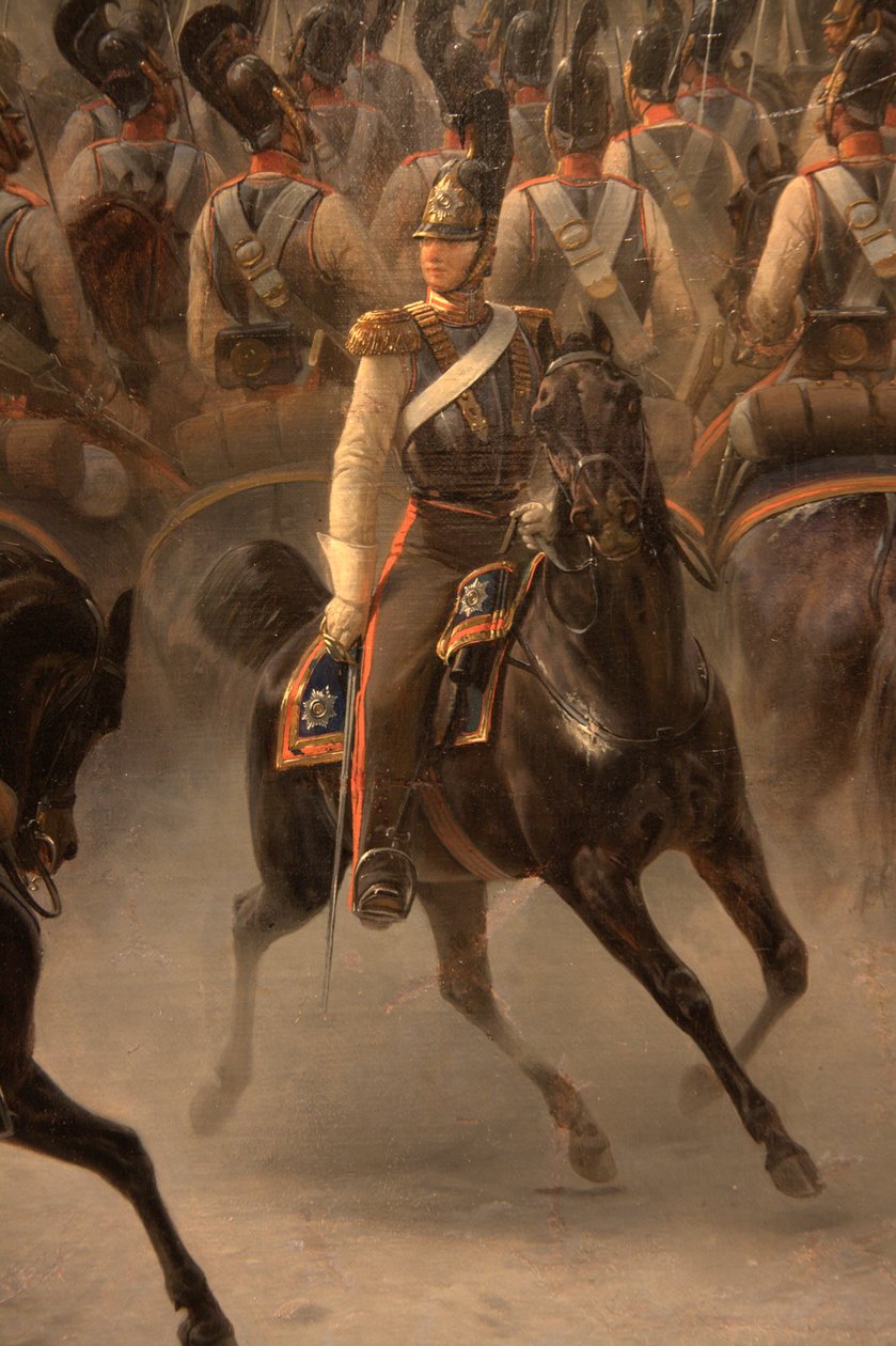 Angreb på pladsen af ​​decabrists af regimentet af monterede vagter den 14. december 1825 af Georg Wilhelm Timm