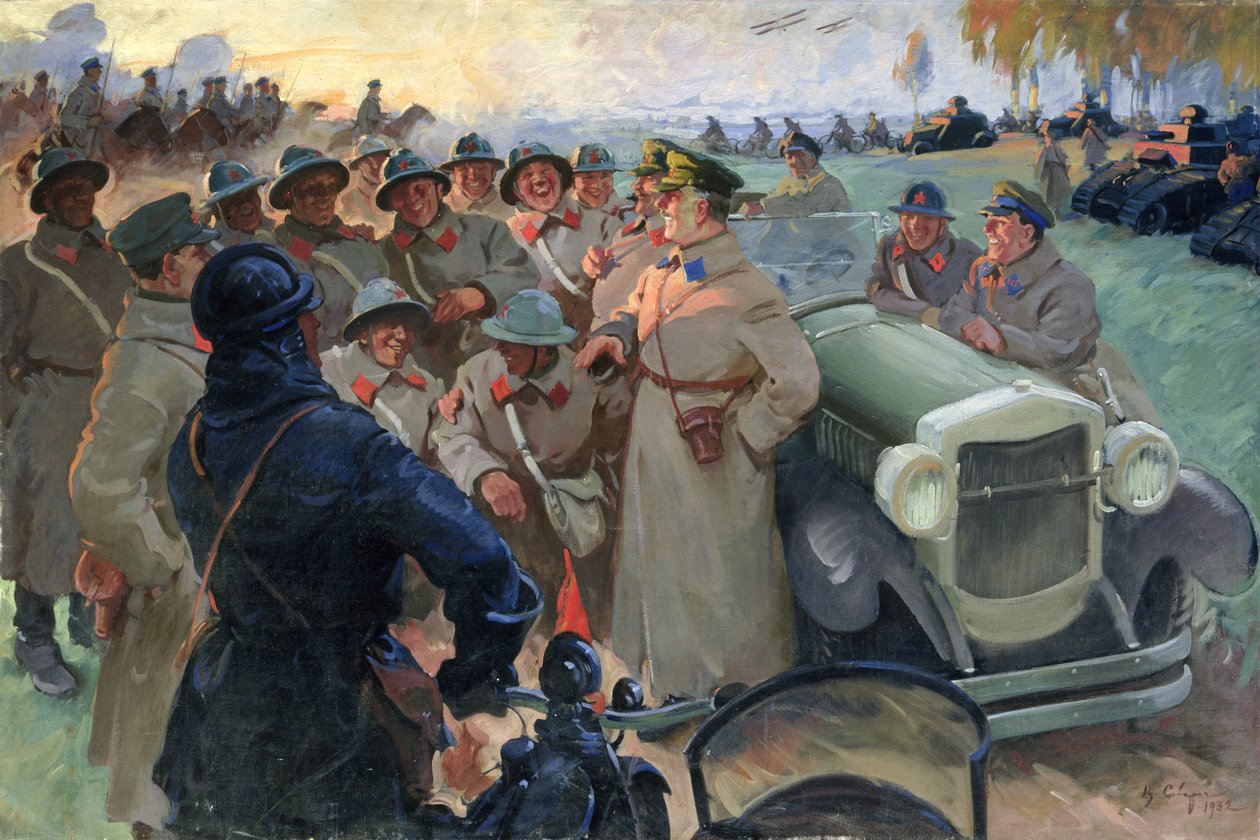 Kliment Voroshilov (1881-1969) han Manøvrer af Vasily Semyonovich Svarog