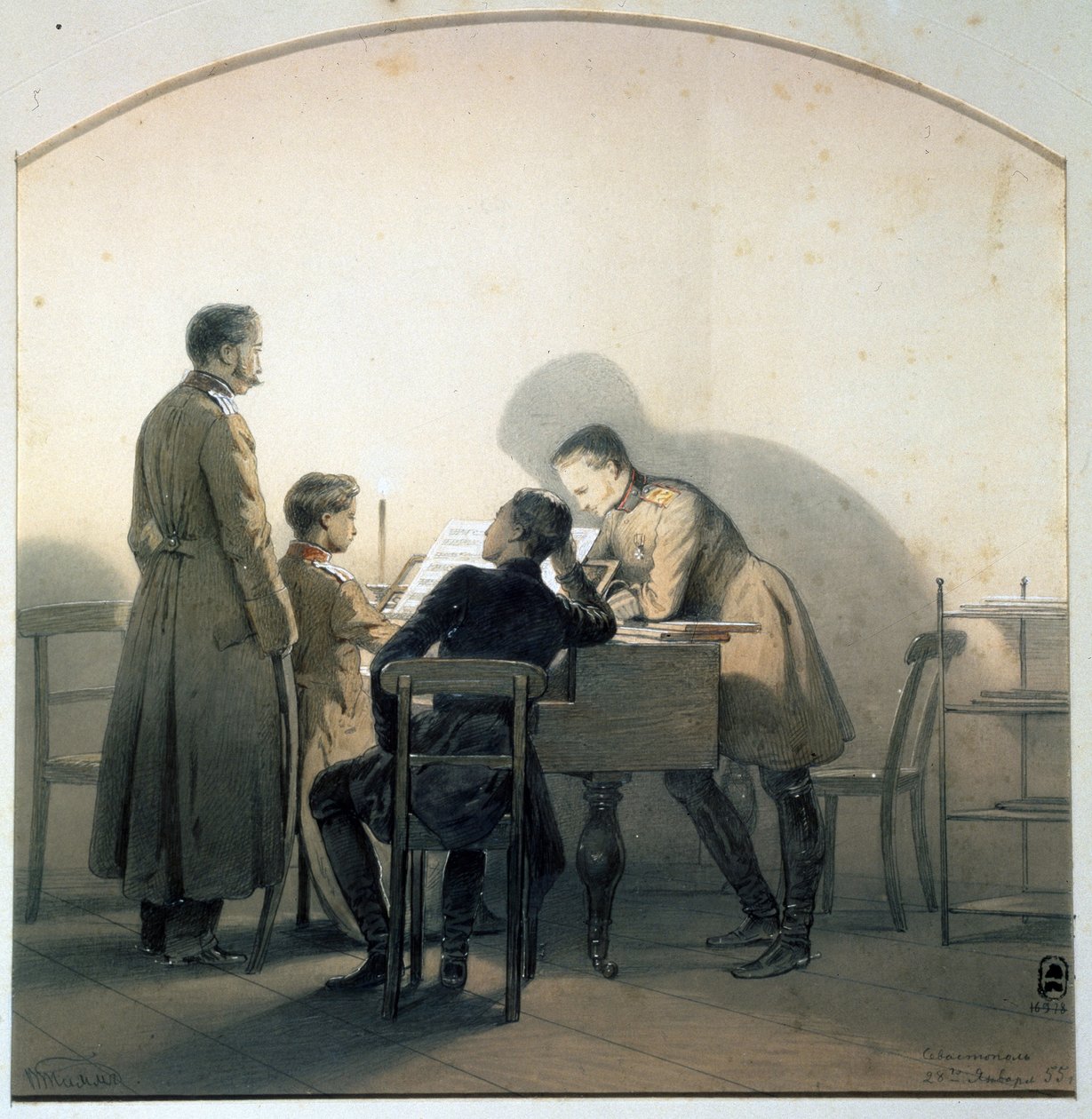 Ved klaveret, 1855 af Georg Wilhelm Timm