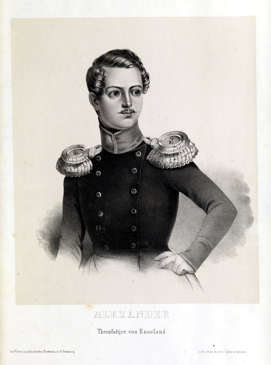 Tronarving Alexander Nikolajevitsj, litografi af Velten