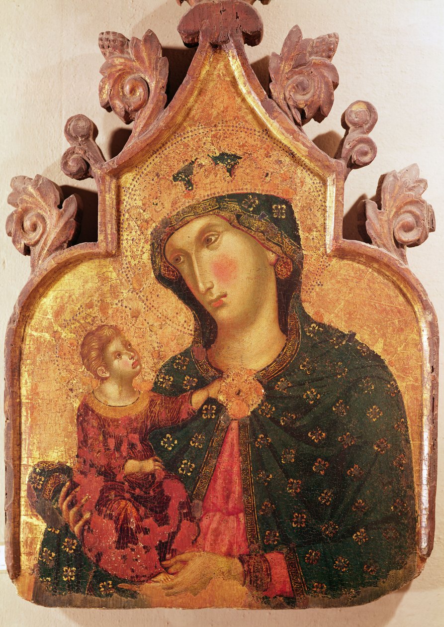 Jomfru og barn (tempera på panel) af Lorenzo Veneziano