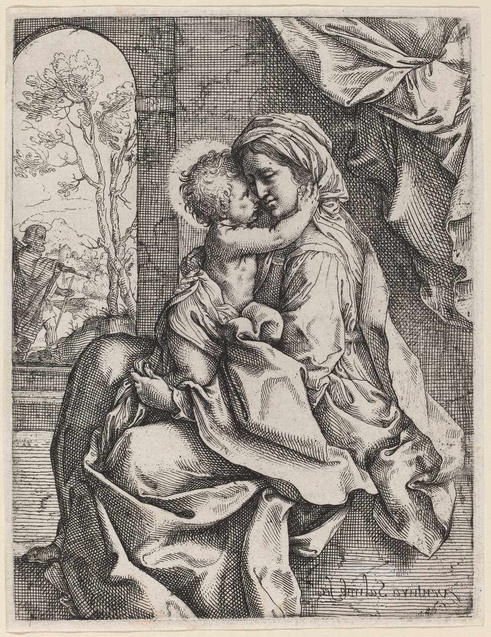 Jomfru og Barn af Ventura Salimbeni after Guido Reni