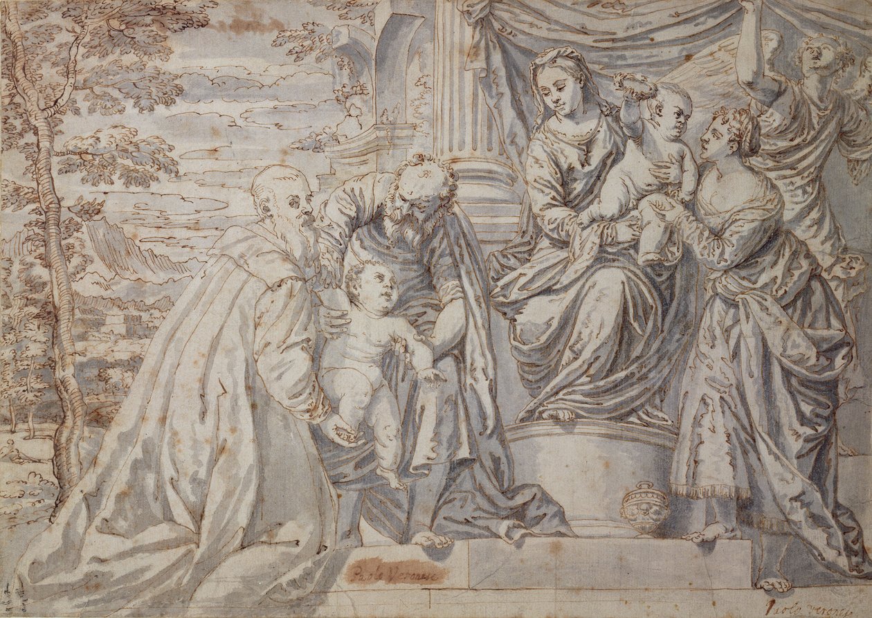 Figurer på en terrasse af Paolo Veronese