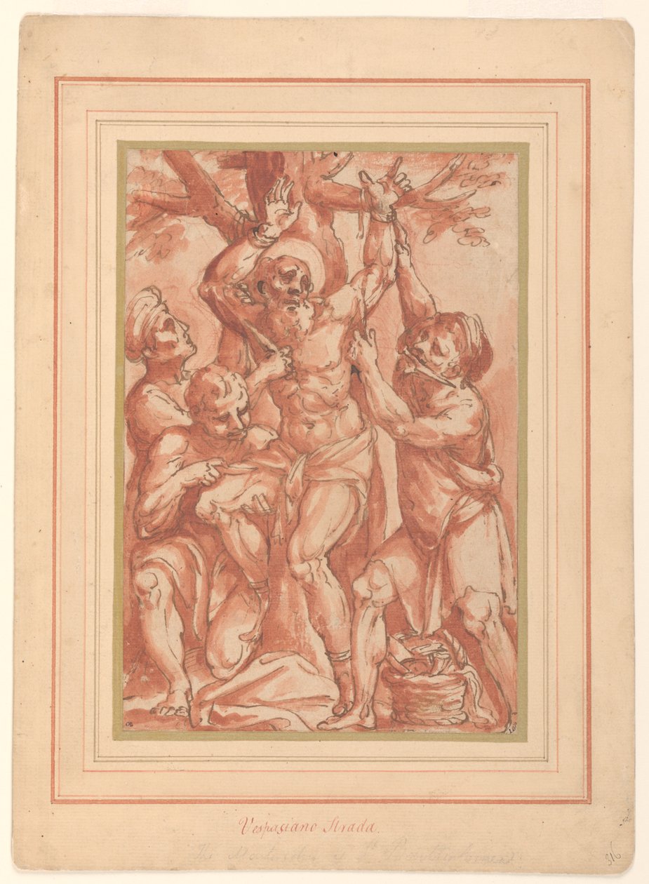 St. Bartholomews martyrium af Vespasiano Strada