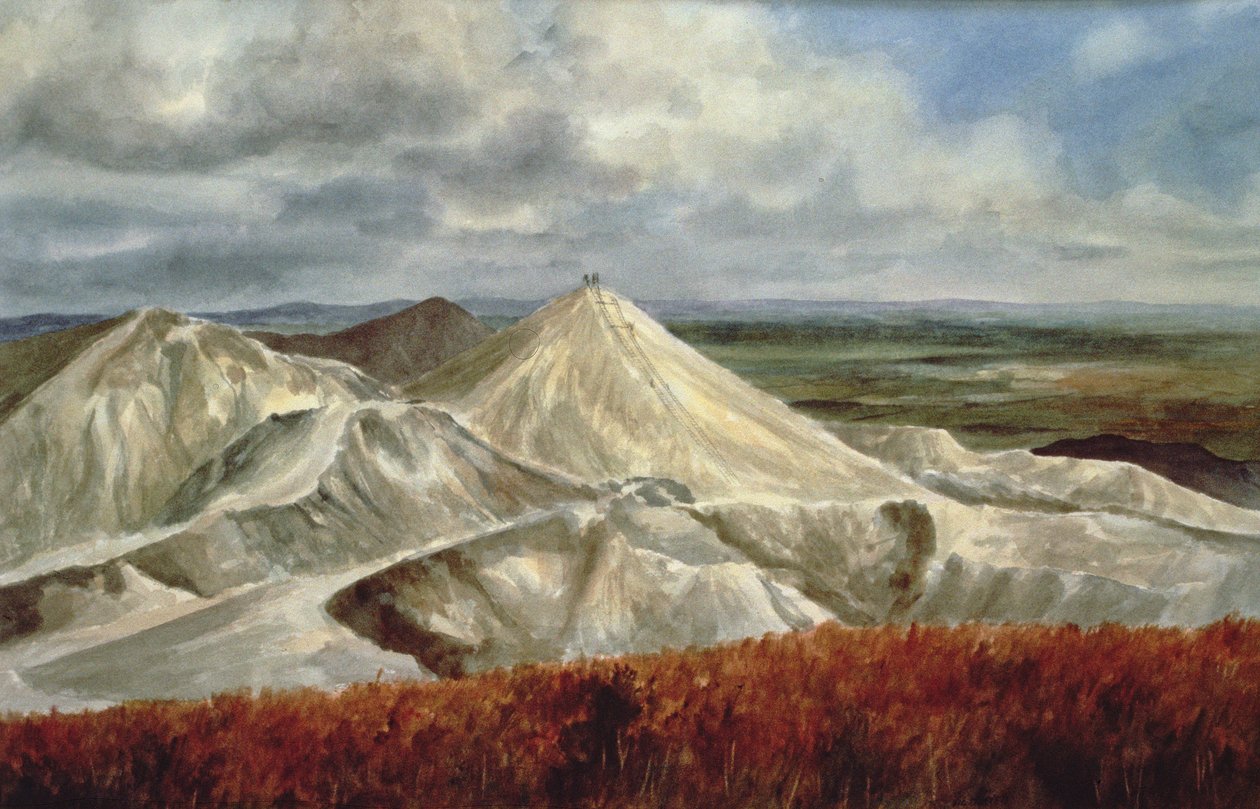 Cornish Landscape - Kina Lerbrud ved St. Austell af Vic Trevett