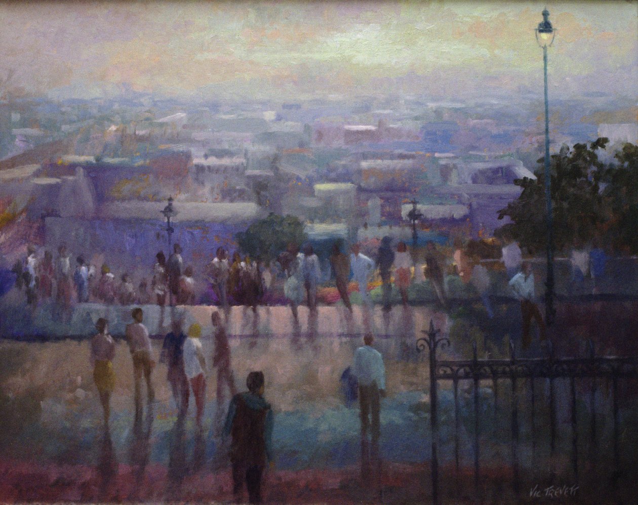 Fra trapperne til Sacre Coeur, 1992 af Vic Trevett