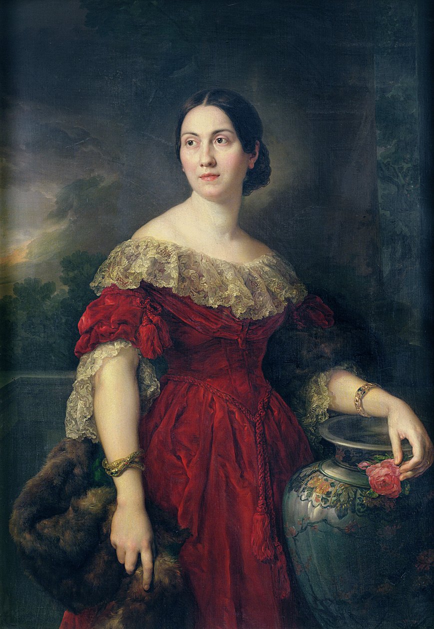 Fru Aaron Vail (Emilie Salles) 1842 (se 149700 for par) af Vicente Lopez y Portana