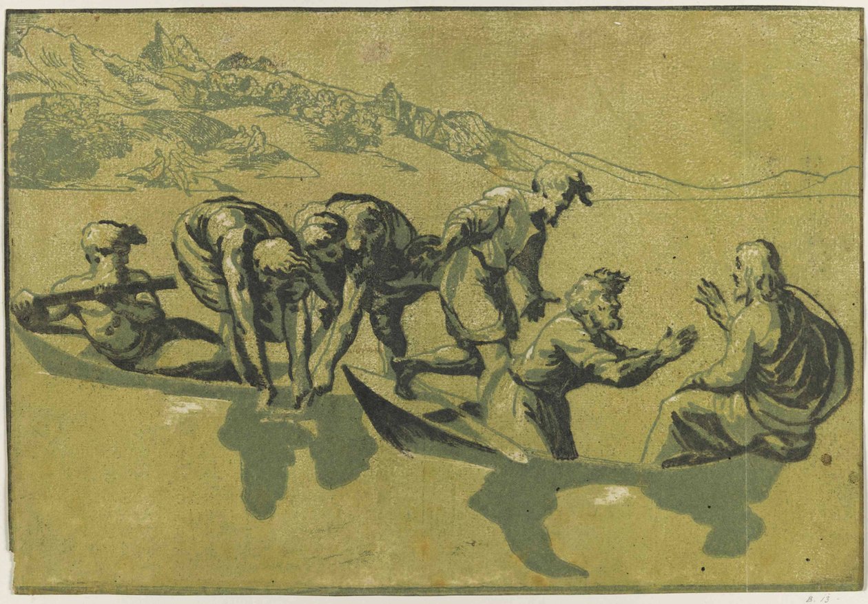 Det mirakuløse udkast til fisk efter Raphael, ca. 1540. af Vicentino