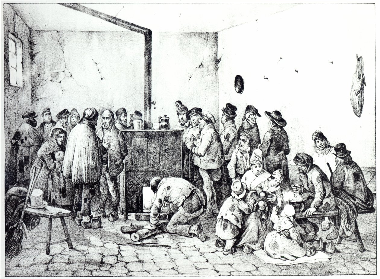 Det offentlige varmerum i Paris, 1840 af Victor Adam