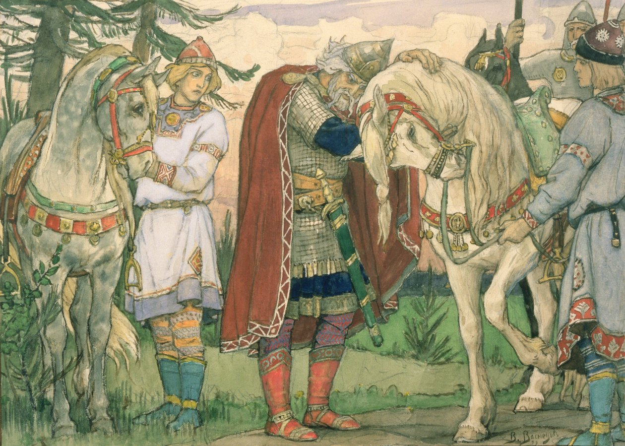 Prins Olegs sang, 1899 af Victor Mikhailovich Vasnetsov