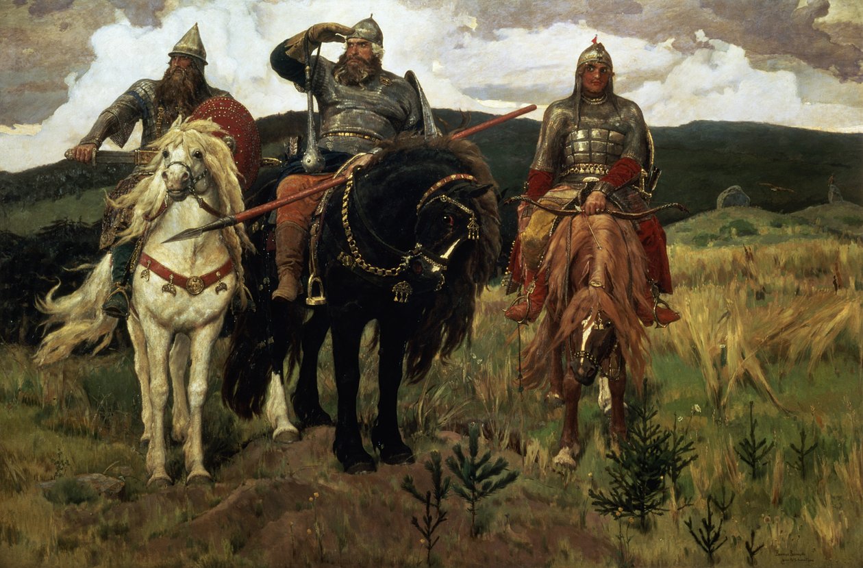 Krigerriddere, 1881-98 af Victor Mikhailovich Vasnetsov