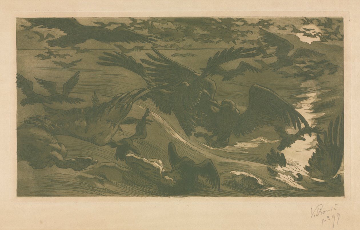 Rovfugle, 1893. af Victor Emile Prouve