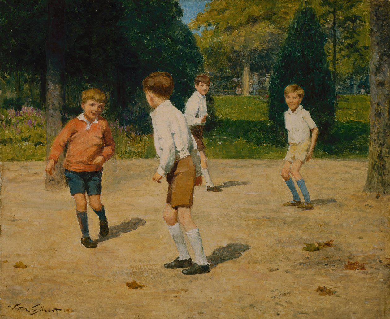 Boys Playing (olie på lærred) af Victor Gabriel Gilbert